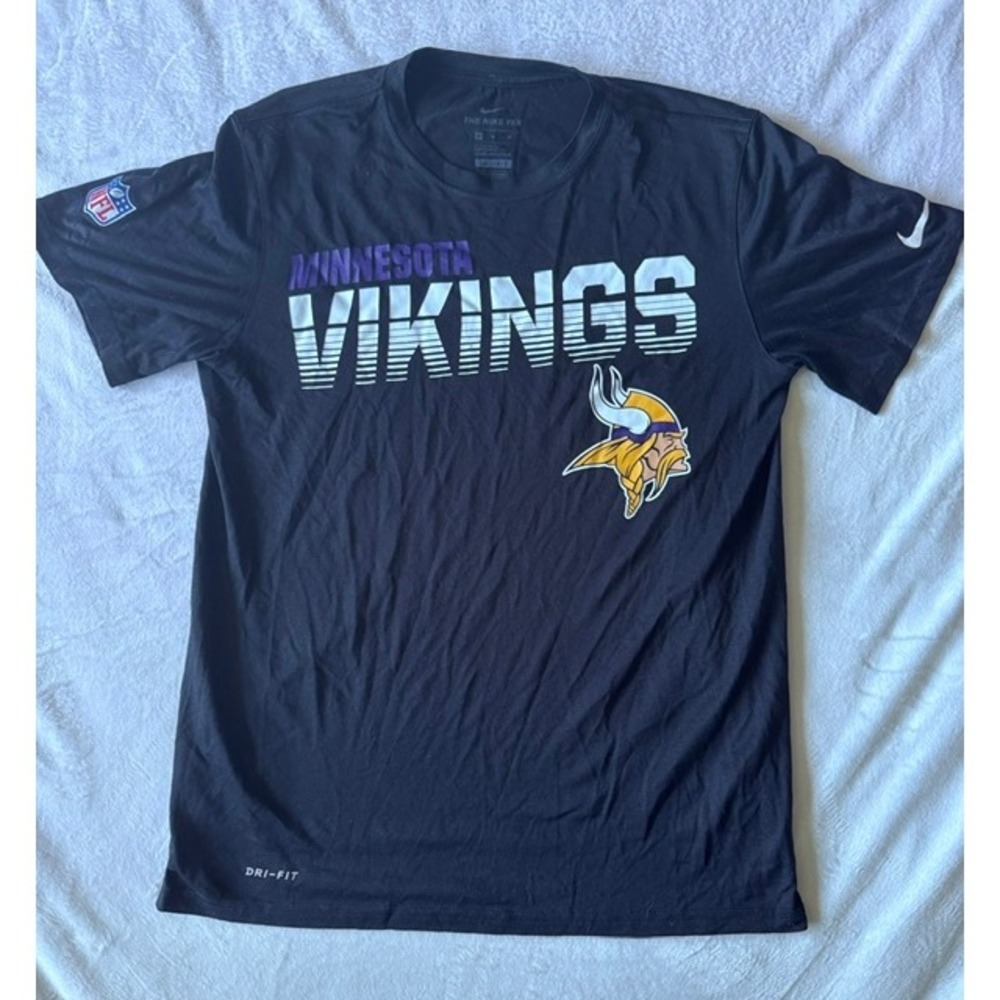 Nike Minnesota Vikings Dri-FIT Black Graphic T-Shirt Mens Medium NFL Football